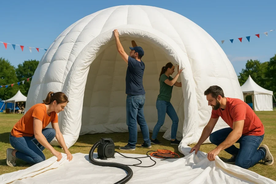 Installation de structure gonflable par notre équipe